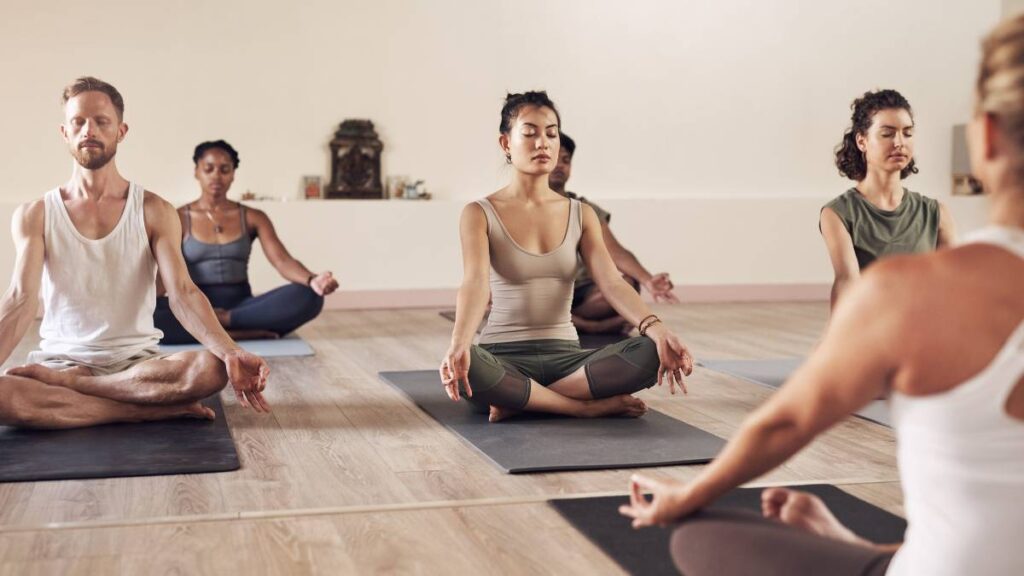 Yoga class during holistic detox in Nashville, TN.